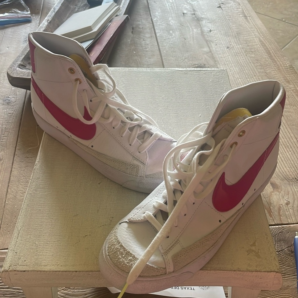 Nike blazer high tops in raspberry pink